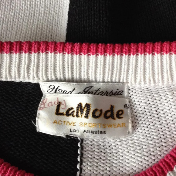 Vintage Lady La Mode Active Golf Sportswear Women's Sweater Diamond Pattern - Picture 5 of 8